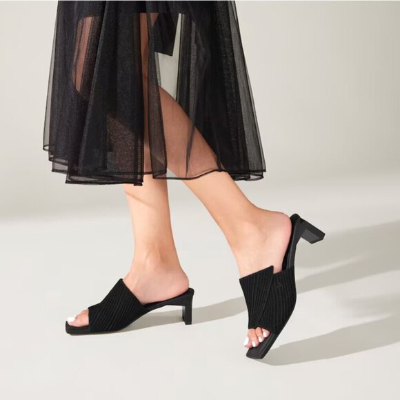 Vivaia Square-Toe Block Heel Sandals (Jade Pro) Black Women's - Picture 1 of 7